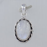 Blue Rainbow Moonstone 925 Sterling Silver Pendant