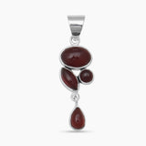 Hessonite Silver Pendants