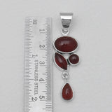 Hessonite Silver Pendants