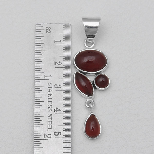 Hessonite Silver Pendants