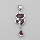 Hessonite Silver Pendants