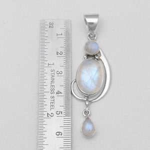 Rainbow Moonstone Silver Pendants
