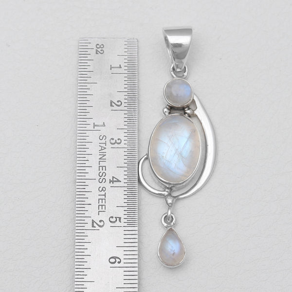 Rainbow Moonstone Silver Pendants