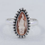 Blush Quartz Sterling Silver Ring