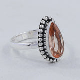 Blush Quartz Sterling Silver Ring