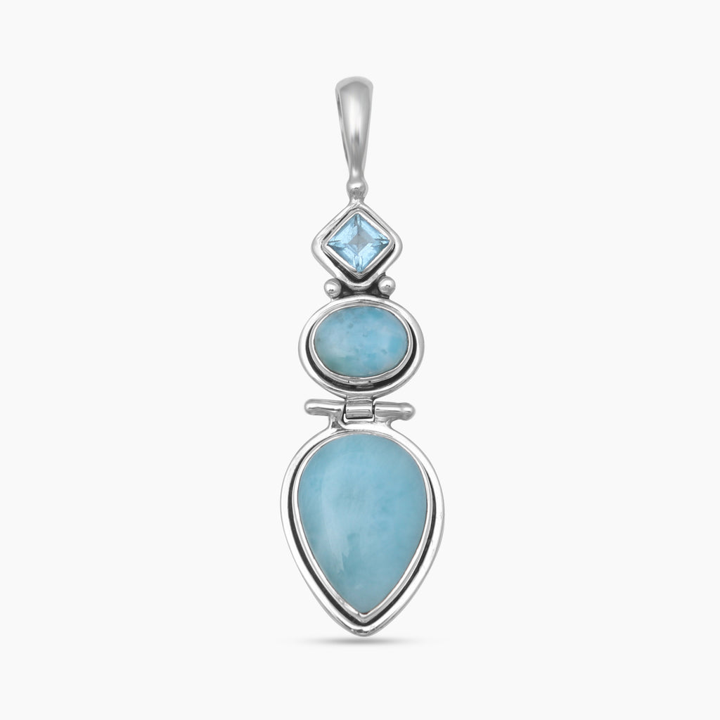 Larimar Silver Pendants