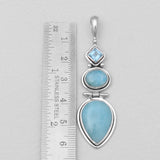Larimar Silver Pendants