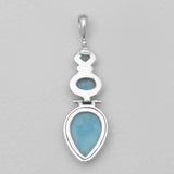Larimar Silver Pendants