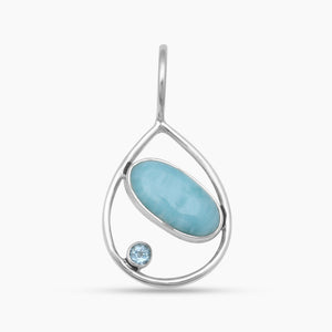 925 Sterling Silver Larimar Pendants