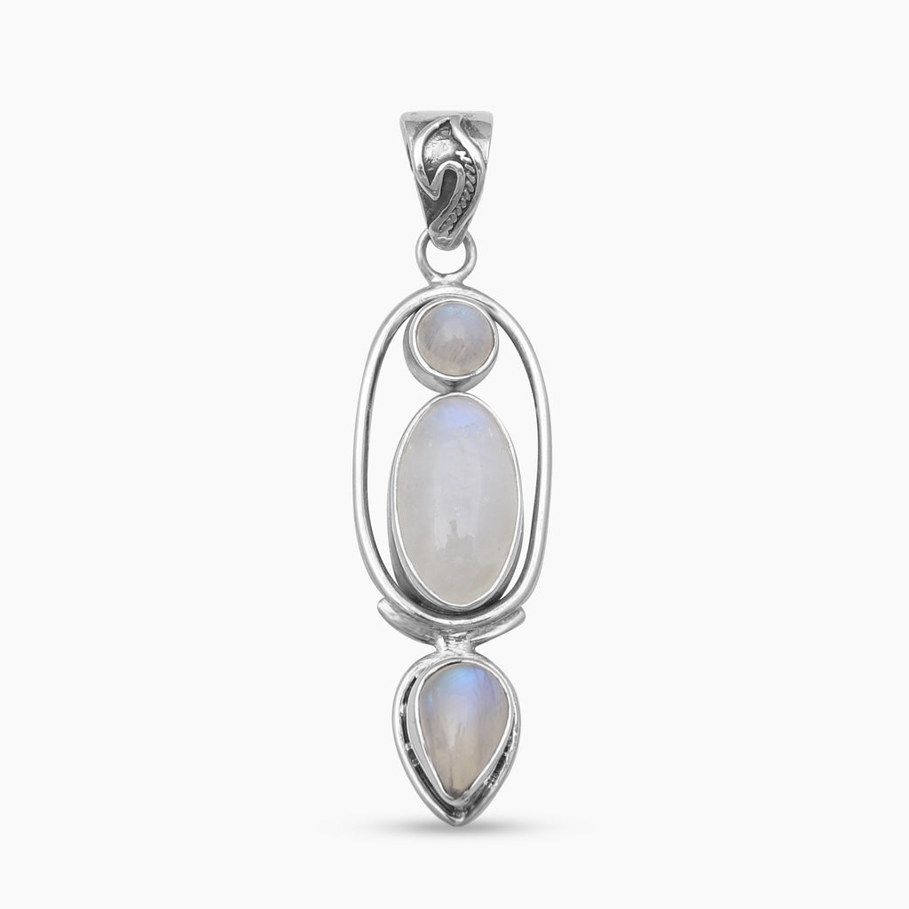 Rainbow Moonstone Silver Pendants