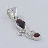 925 Sterling Silver Garnet Pendant