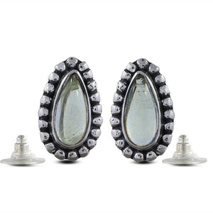 Lemon Topaz Silver Studs Earrings