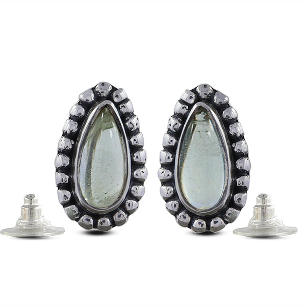 Lemon Topaz Silver Studs Earrings