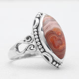 Crazy Lace Agate Silver Rings