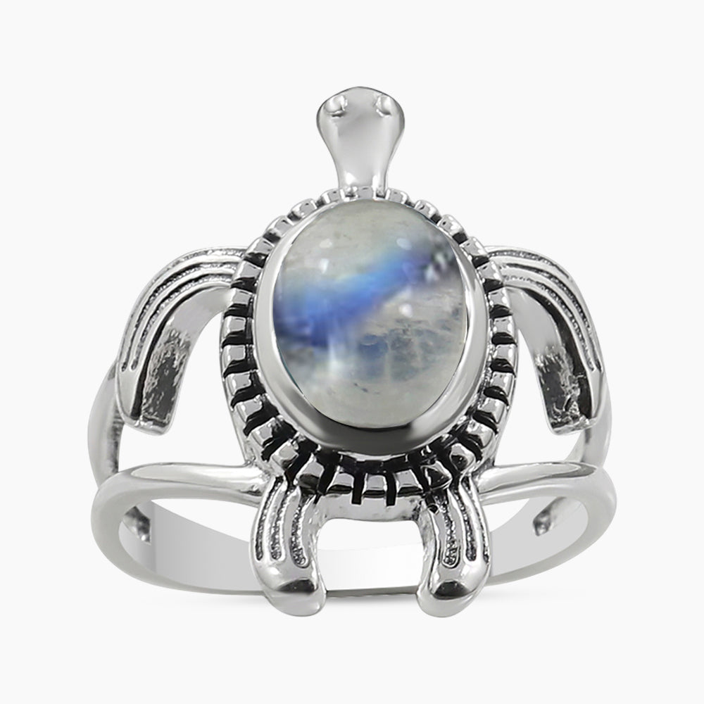 925 Sterling Silver Larimar Turtle Rings