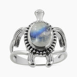 925 Sterling Silver Larimar Turtle Rings