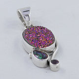 Titanium Druzy 925 Silver Pendant