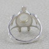 Turtle Ring with Larimar 925 Sterling Silver Nautical Beach