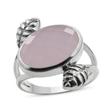 Natural Blue Chalcedony 925 Sterling Silver Ring