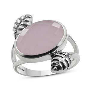 Natural Blue Chalcedony 925 Sterling Silver Ring