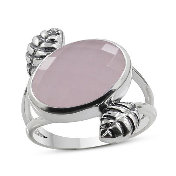 Natural Blue Chalcedony 925 Sterling Silver Ring