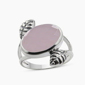 Natural Blue Chalcedony 925 Sterling Silver Ring