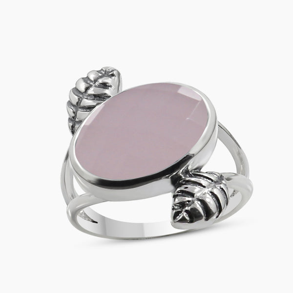 Natural Blue Chalcedony 925 Sterling Silver Ring