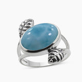 Natural Blue Chalcedony 925 Sterling Silver Ring