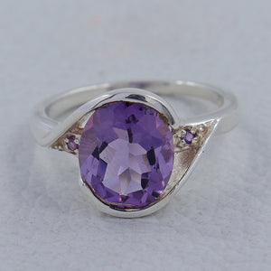 925 Sterling Silver Amethyst Ring
