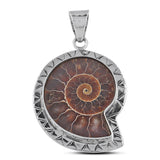 Fossil Ammonite Silver Pendant