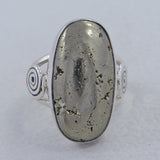 Golden Pyrite Sterling Silver Ring