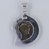 Fossil Ammonite Silver Pendant