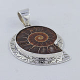 Fossil Ammonite Silver Pendant