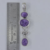 925 Sterling Silver Charoite Pendant