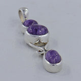 925 Sterling Silver Charoite Pendant