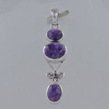 925 Sterling Silver Charoite Pendant