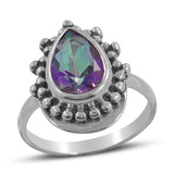 Mystic Quartz Gemstone Silver Ring