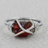 Rough Peridot Wire Wrapped Ring in 925 Sterling Silver