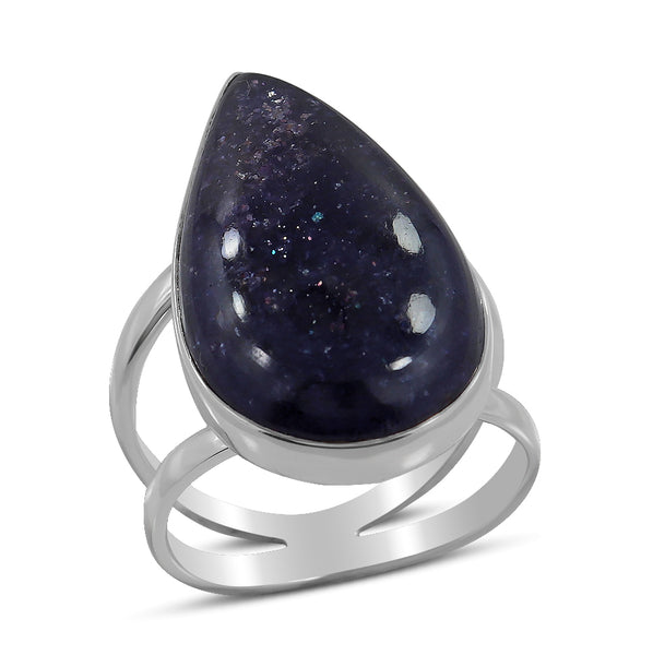 925 Silver Iolite Sunstone Ring