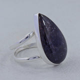 Natural Blue Iolite Sunstone Sterling Silver Ring