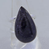 Natural Blue Iolite Sunstone Sterling Silver Ring