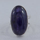 Natural Blue Iolite Sunstone Sterling Silver Ring