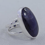 Natural Blue Iolite Sunstone Sterling Silver Ring