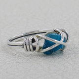 Rough Peridot Wire Wrapped Ring in 925 Sterling Silver