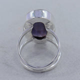 Natural Blue Iolite Sunstone Sterling Silver Ring