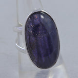 Natural Blue Iolite Sunstone Sterling Silver Ring