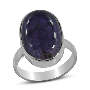 Blue Sparkle Iolite Sunstone Silver Ring
