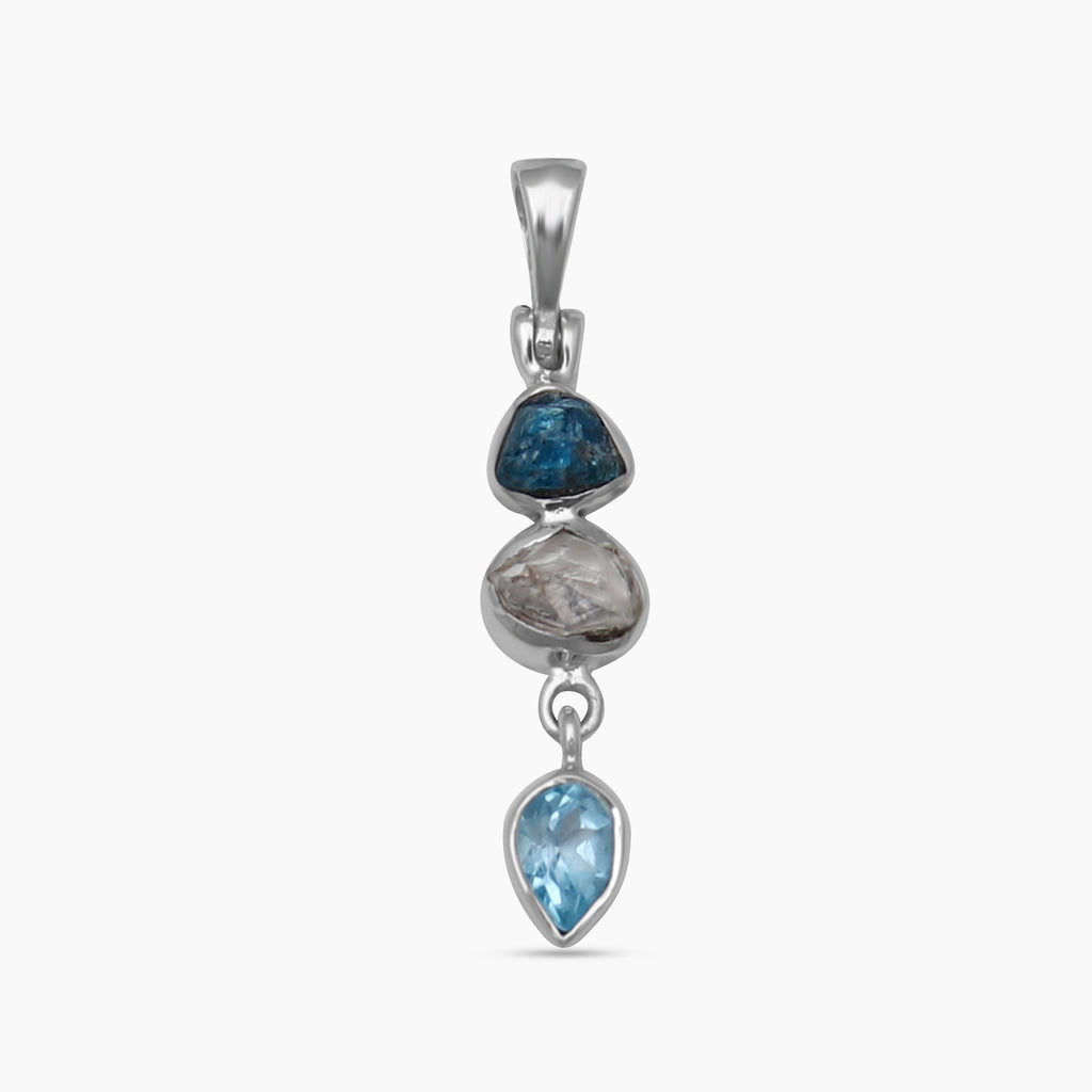 Blue Topaz Silver Pendants