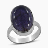 Blue Sparkle Iolite Sunstone Silver Rings