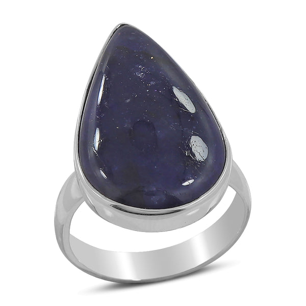 Blue Sparkle Iolite Sunstone Silver Ring